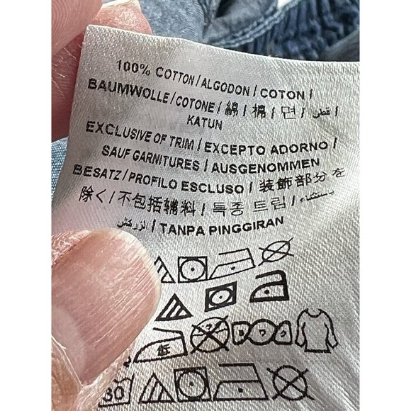 Guess Womens Button Down Roll Tab Sleeves Blue 100% Cotton Midi Dress Size Small - Picture 15 of 16